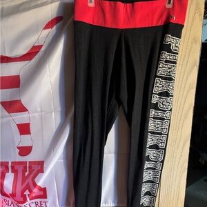 VS PINK YOGA LEGGINGS WITH IRIDESCENT SEQUINS & BEADS!!! Beautiful!!